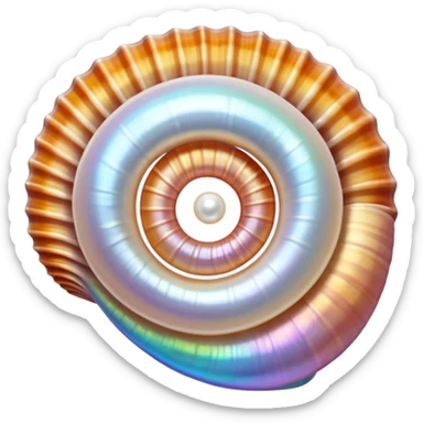 Sea shell with pearl sticker