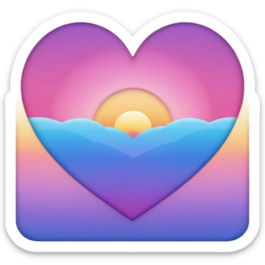 Ombré pink blue purple yellow sunset heart 2016 vibes sticker