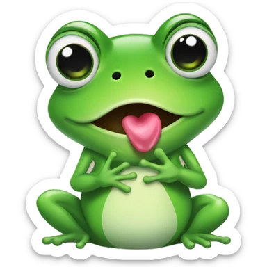 Cute frog blowing a kiss sticker