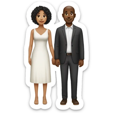 biracial couple  sticker