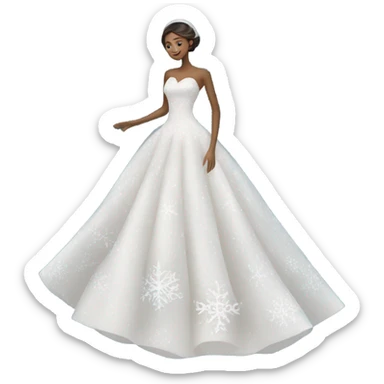 Snowflake wedding dress sticker