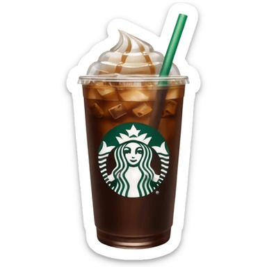 Starbuck ice coffee with ice cubes sticker