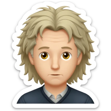 Johann Gottlieb Fichte three-quarter view, disheveled hair sticker