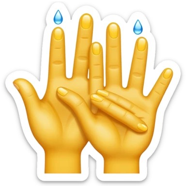 Two fingers together wet sticker