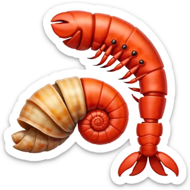 🦞🐚 que salga una claw como del emoji de lobster del emoji de shell de caracol. sticker