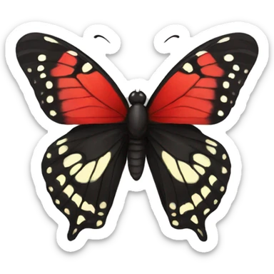 Red and black butterfly sticker