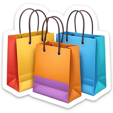 2 beautiful shopping bag sticker