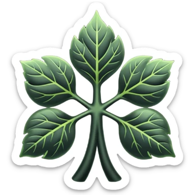 Un trébol de 5 hojas negro  sticker
