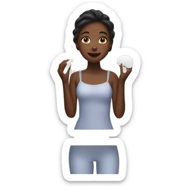 Girl making her skincare sticker