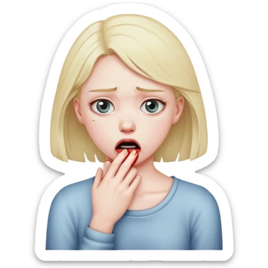 Girl choking herself emote sticker