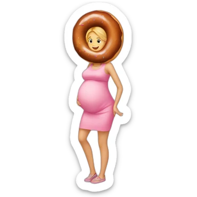 Full body pregnant doughnut sticker