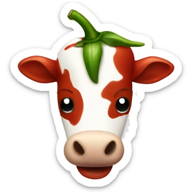 Chili pepper shaped as a cow sticker