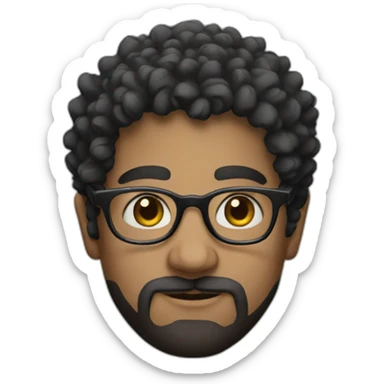 dark-curly-long-artist-glasses sticker