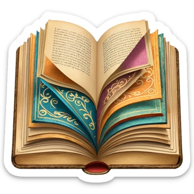 an open book with wallpaper samples. sticker