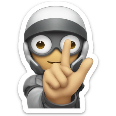 An among us crewmate holding up an ok hand sign sticker