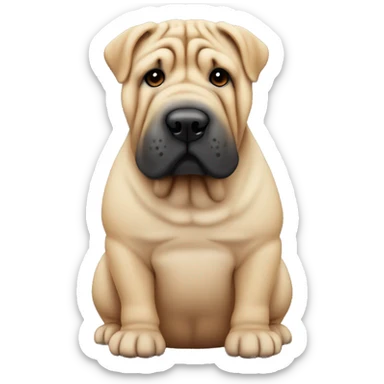 Shar-pei dog full body dark snout sticker