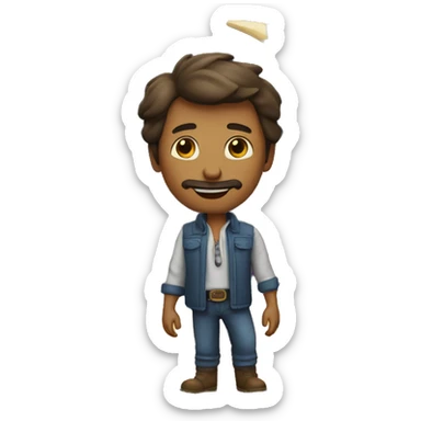 Hombre en la luna cerca del sol sticker