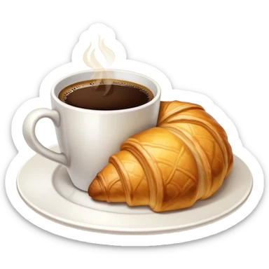 Coffee with croissant sticker