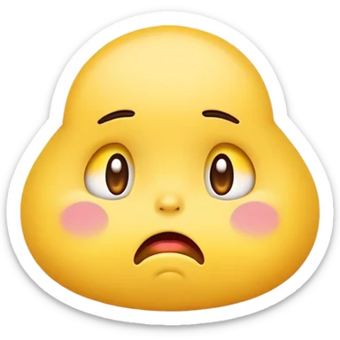 Cute pleading pouting face original emoji (yellow)  sticker
