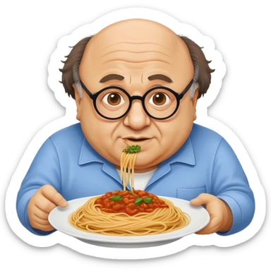 danny devito with spaghetti  sticker