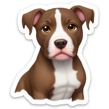 Girl pitbull puppy without white milk brown sticker