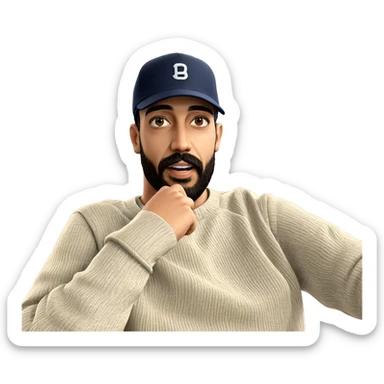 confident man in baseball cap sticker
