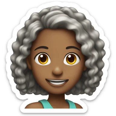 smiling girls with hoop earrings sticker