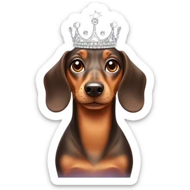 Dachshund with tiara sticker