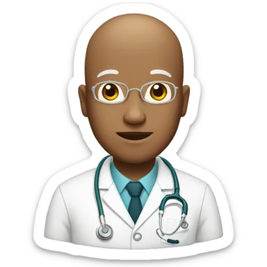 doctor with a bald shining head sticker