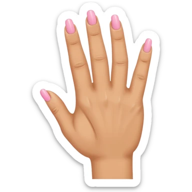 Hand with Index, Middle, and Pink out straight with ring finger bent in tight sticker