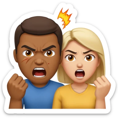 couple fight sticker