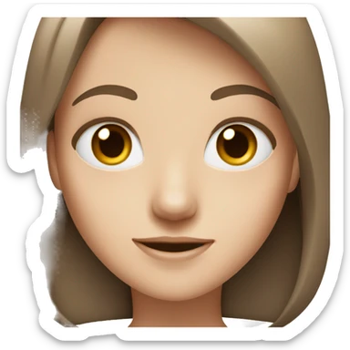 White girl with brown hair and eye in happy mood sticker