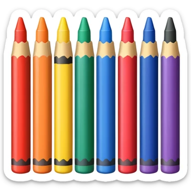 A row of crayons sticker