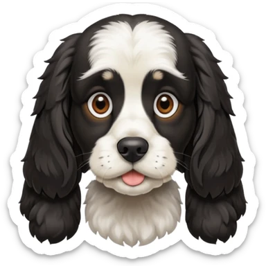 Собака русский кокер спаниель черно-белого цвета sticker