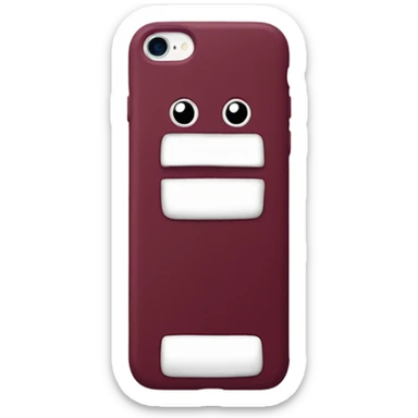 iphone with burgundy case sticker
