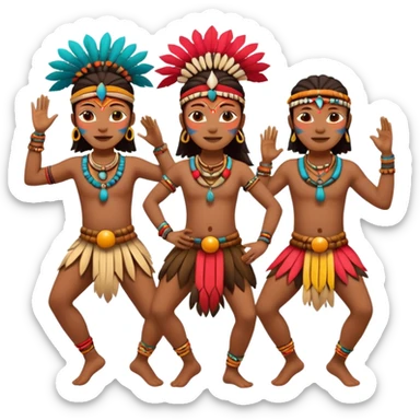 tribals in tribal colors festival time sticker