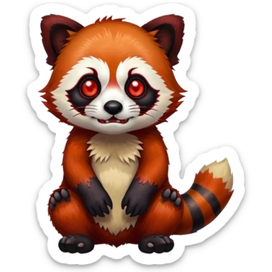 a red panda zombie sticker
