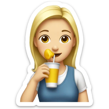 Girl sip sticker