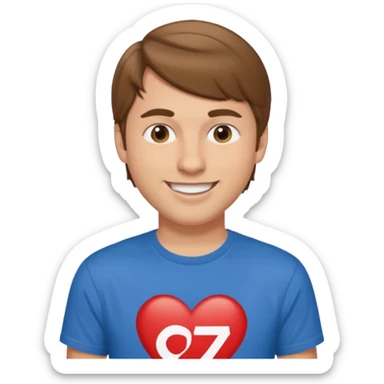 Brown haired man wearing a Taylor swift shirt  sticker