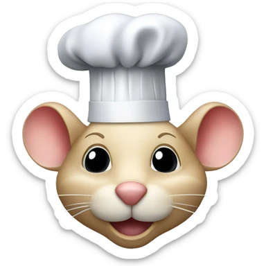 mouse head with a chef’s hat apple style sticker