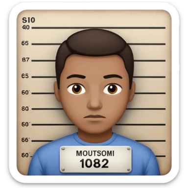 suspect on a mugshot sticker