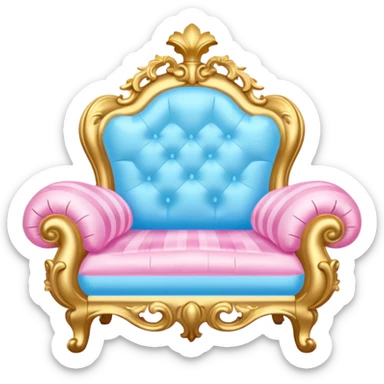 pink gold and light blue rococo inflatable tiktok  sticker
