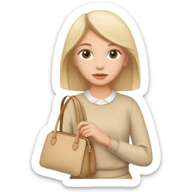 beige aesthetic woman bag sticker