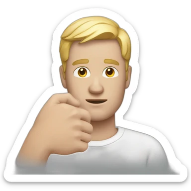 white man with broken hand sticker