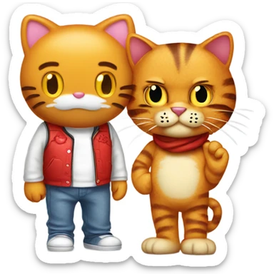 Hello kitty and Garfield  sticker
