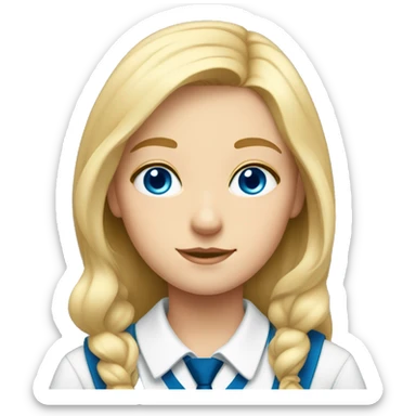 blonde girl with blue eyes in school uniform sticker