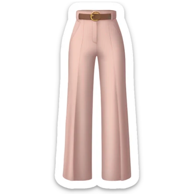 Realistic isolated pair of high waist long wide leg dressy casual pants in pink sticker