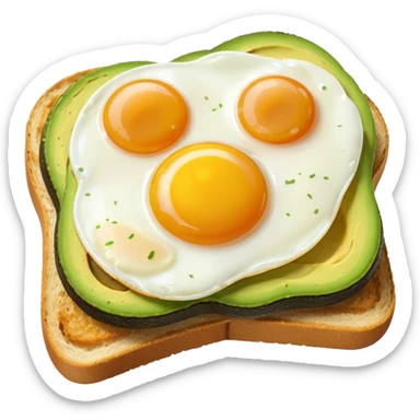Avocado toast with fry egg  sticker