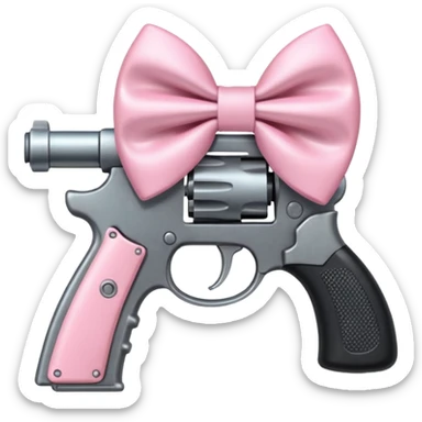 Gun with a light pink bow sticker
