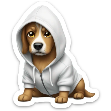 Dog a wearing a hoodie sticker